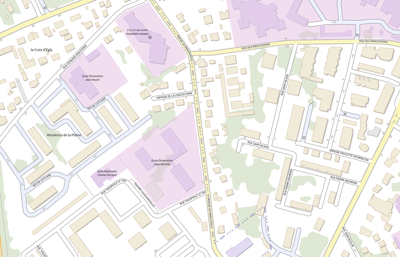 Plan IGN de situation de Centre de Moyen Sejour Arpajon