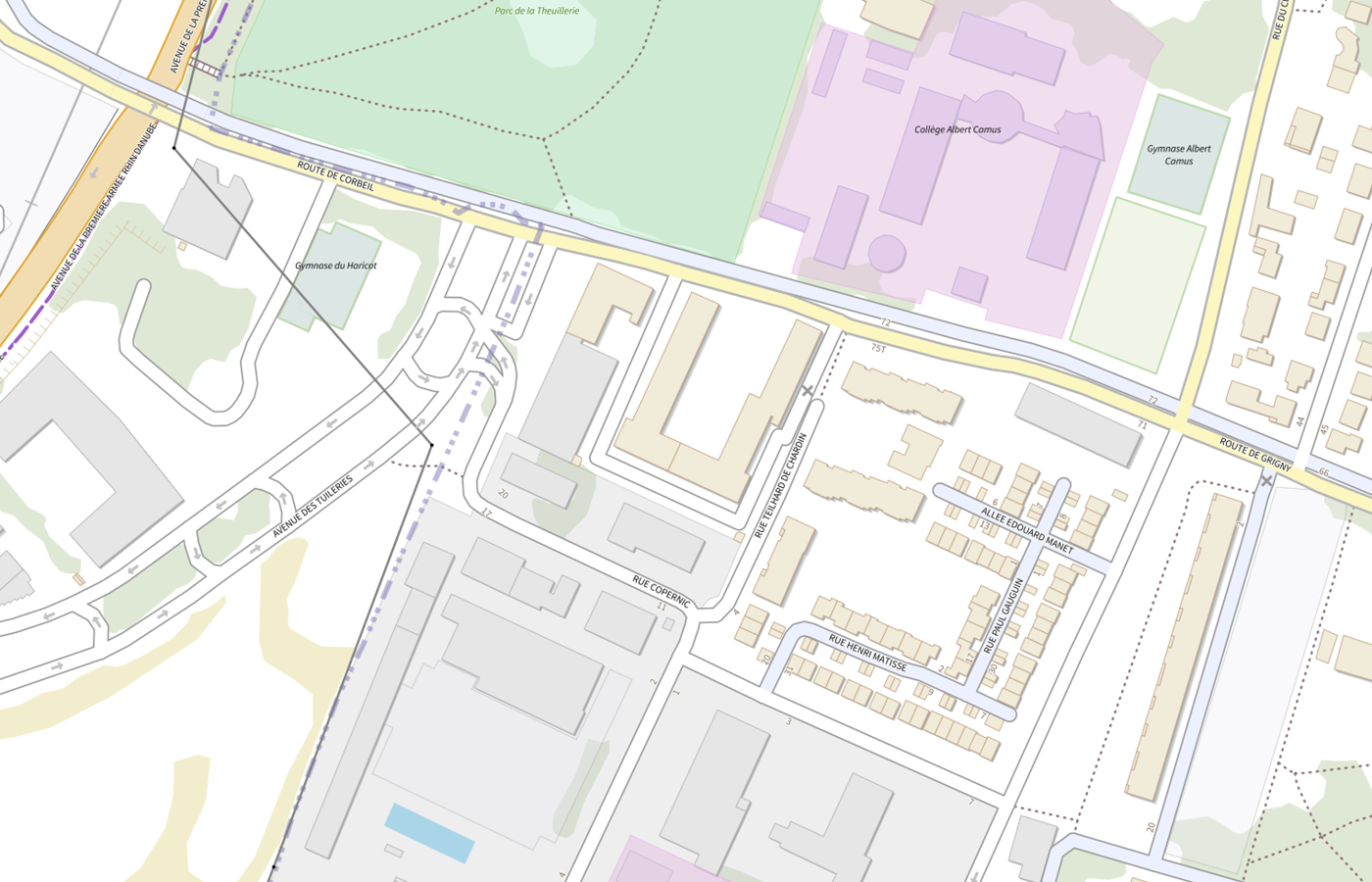 Plan IGN de situation de SSIAD Ris Orangis