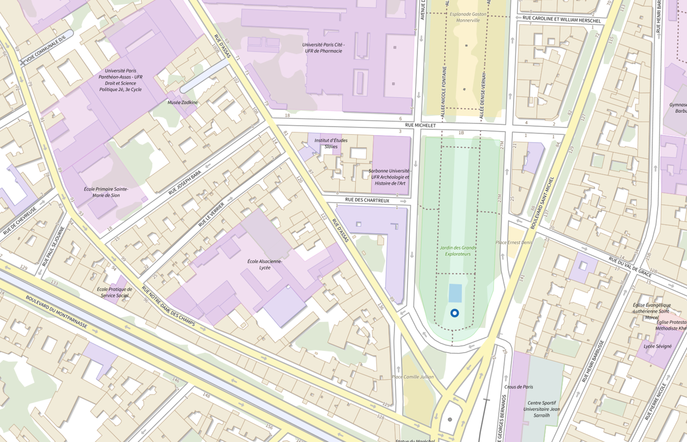 Plan IGN de situation de Hopital Cochin Tarnier Aphp