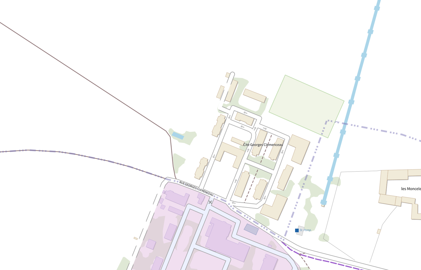 Plan IGN de situation de GHU Aphp Hm Site USLD Clemenceau