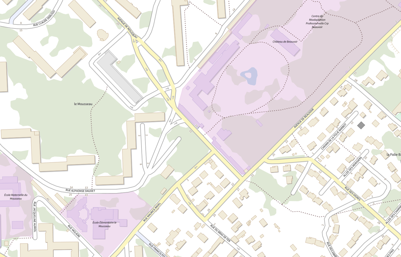 Plan IGN de situation de Crp Beauvoir