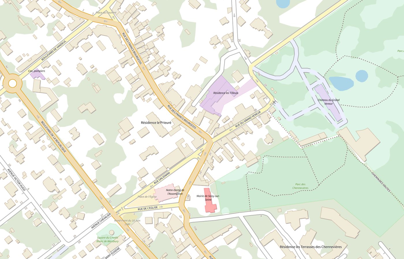 Plan IGN de situation de EHPAD les Tilleuls