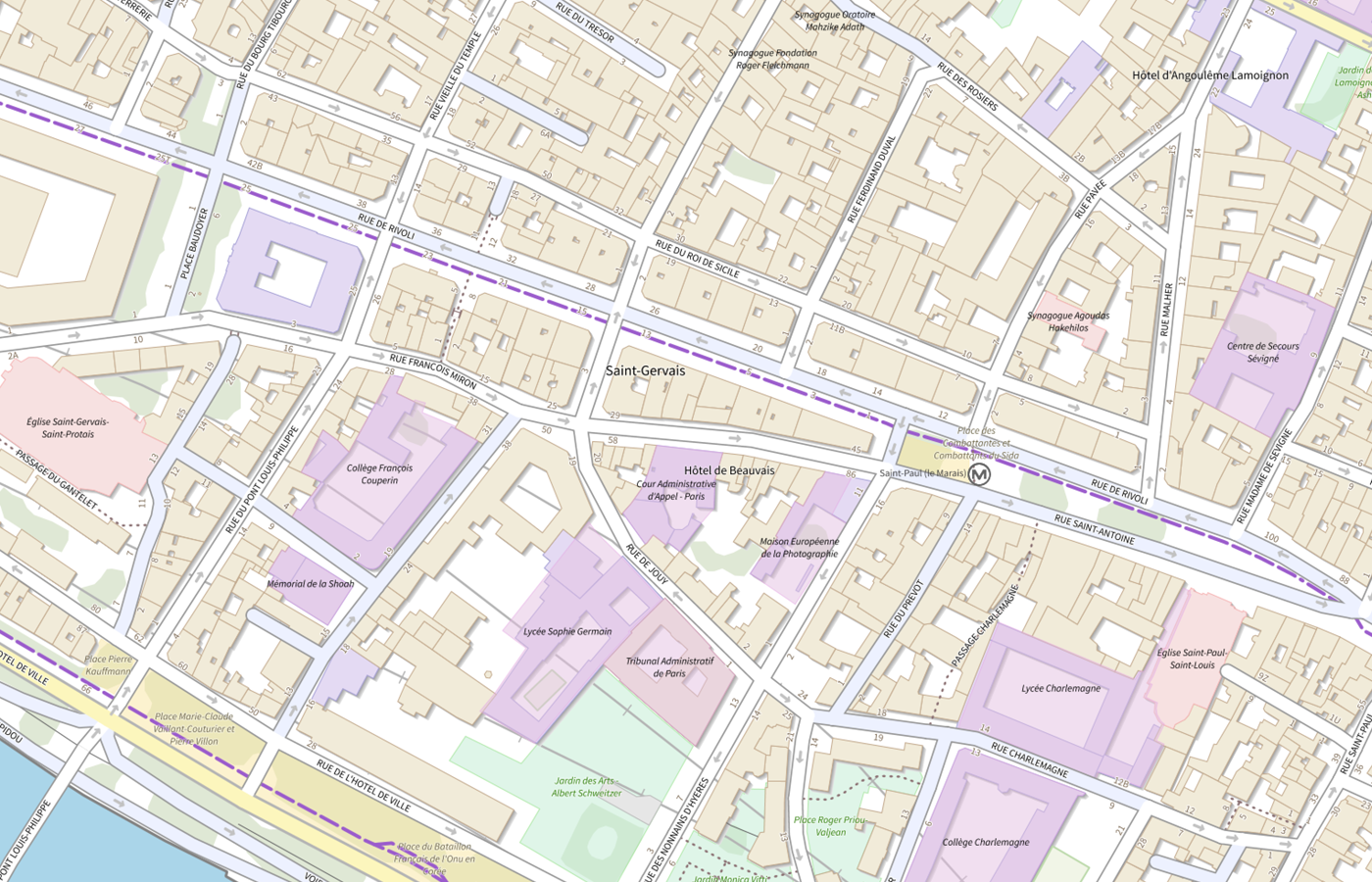 Plan IGN de situation de Cour administrative d'appel - Paris