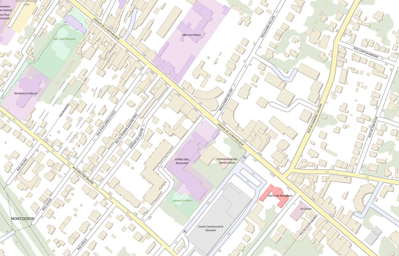 Plan IGN de situation de SAA Villa Beausoleil Montgeron