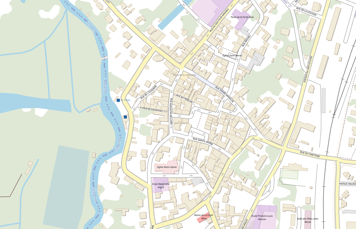 Plan IGN de situation de CMP de la Ferte Alais