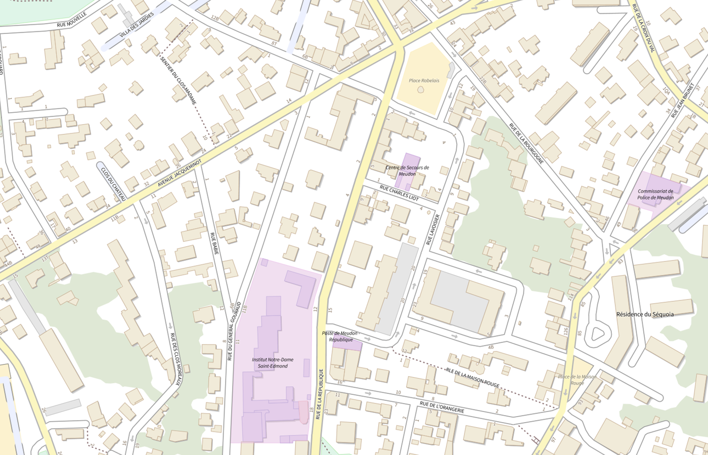 Plan IGN de situation de CMP 92i05 Adolescents