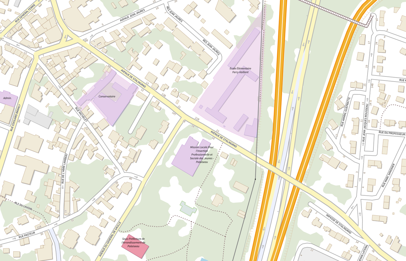 Plan IGN de situation de Cpmi et Planification de Palaiseau