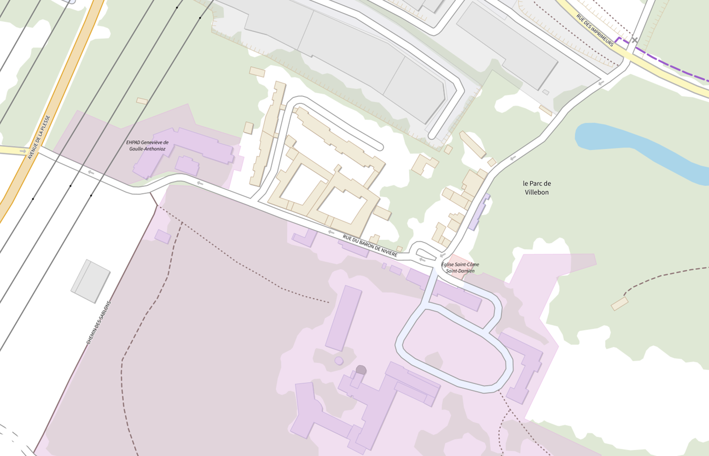 Plan IGN de situation de Collège Institution Saint Vincent de Paul