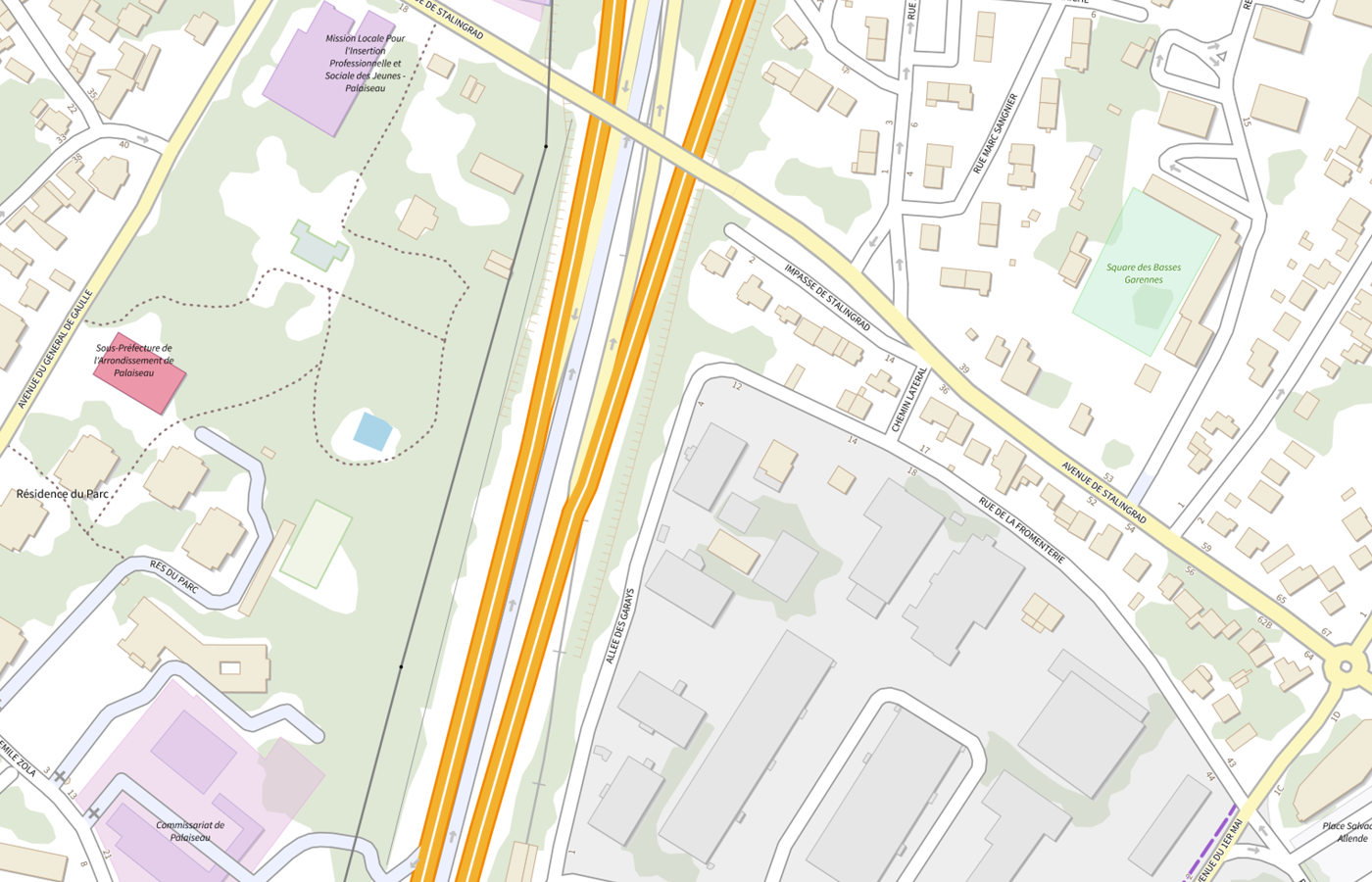 Plan IGN de situation de Sse 91 Aemo Palaiseau
