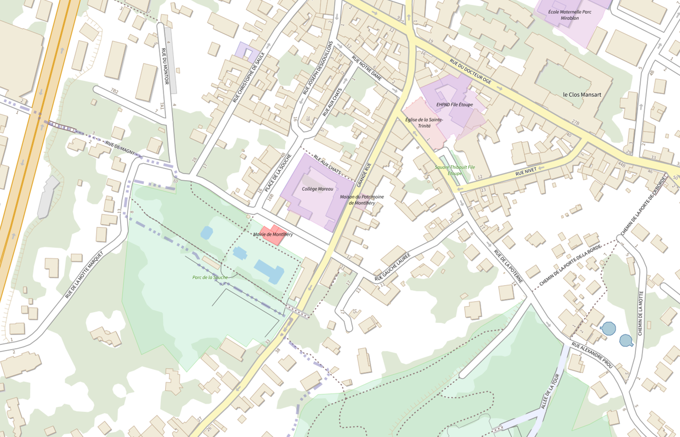 Plan IGN de situation de Collège Moreau