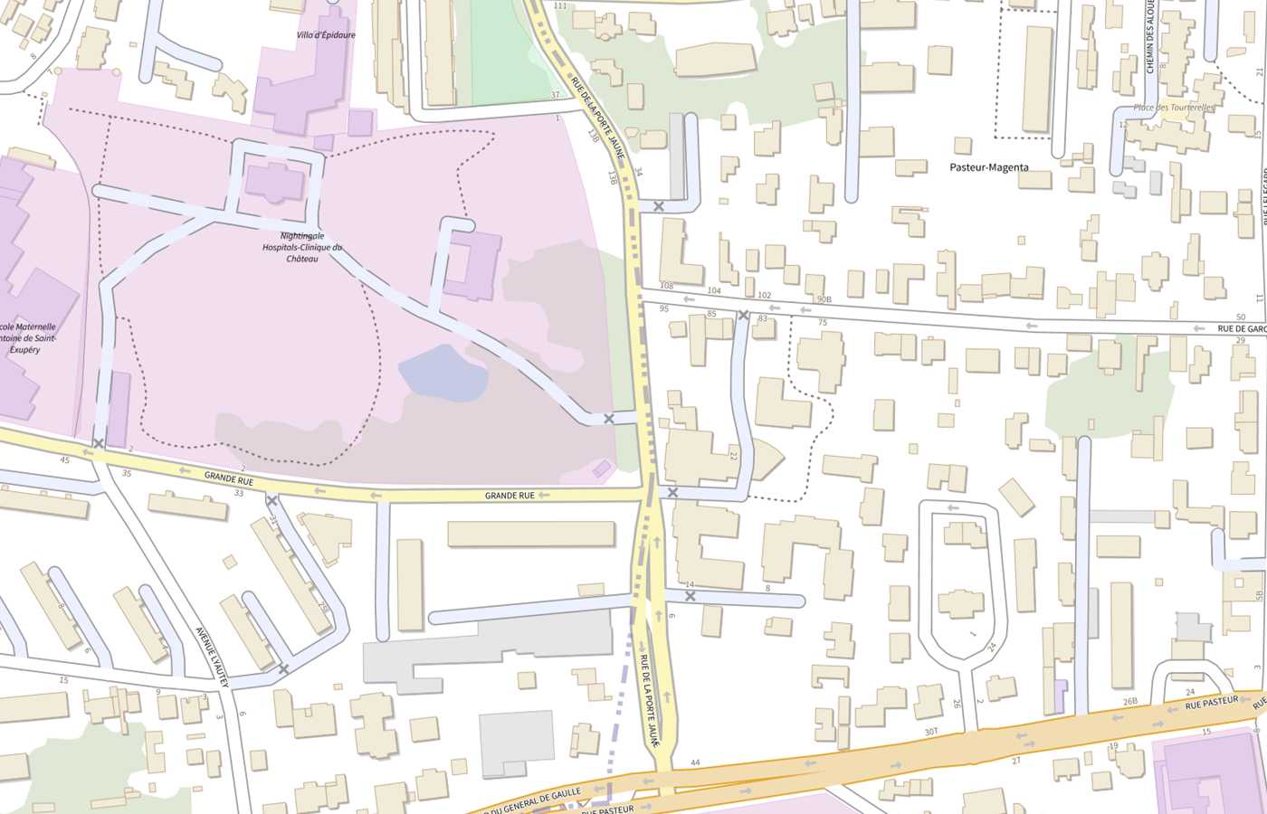 Plan IGN de situation de Clinique du Chateau de Garches