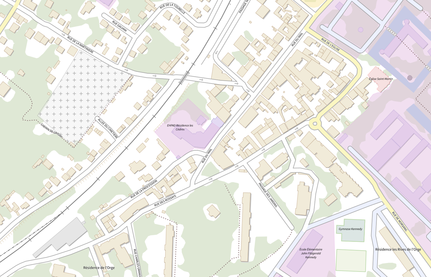 Plan IGN de situation de EHPAD Residence les Cedres