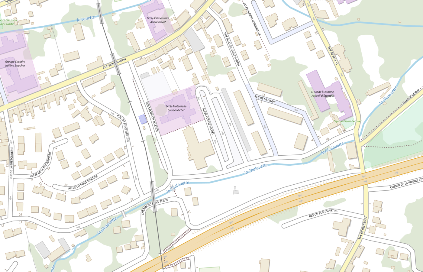 Plan IGN de situation de Service départemental de l'enregistrement - Essonne