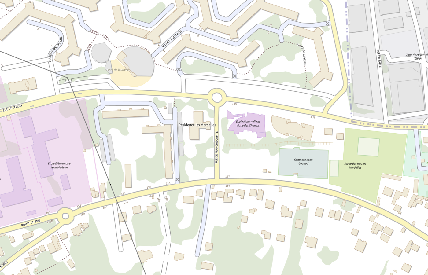 Plan IGN de situation de Residence Autonomie les Mardelles