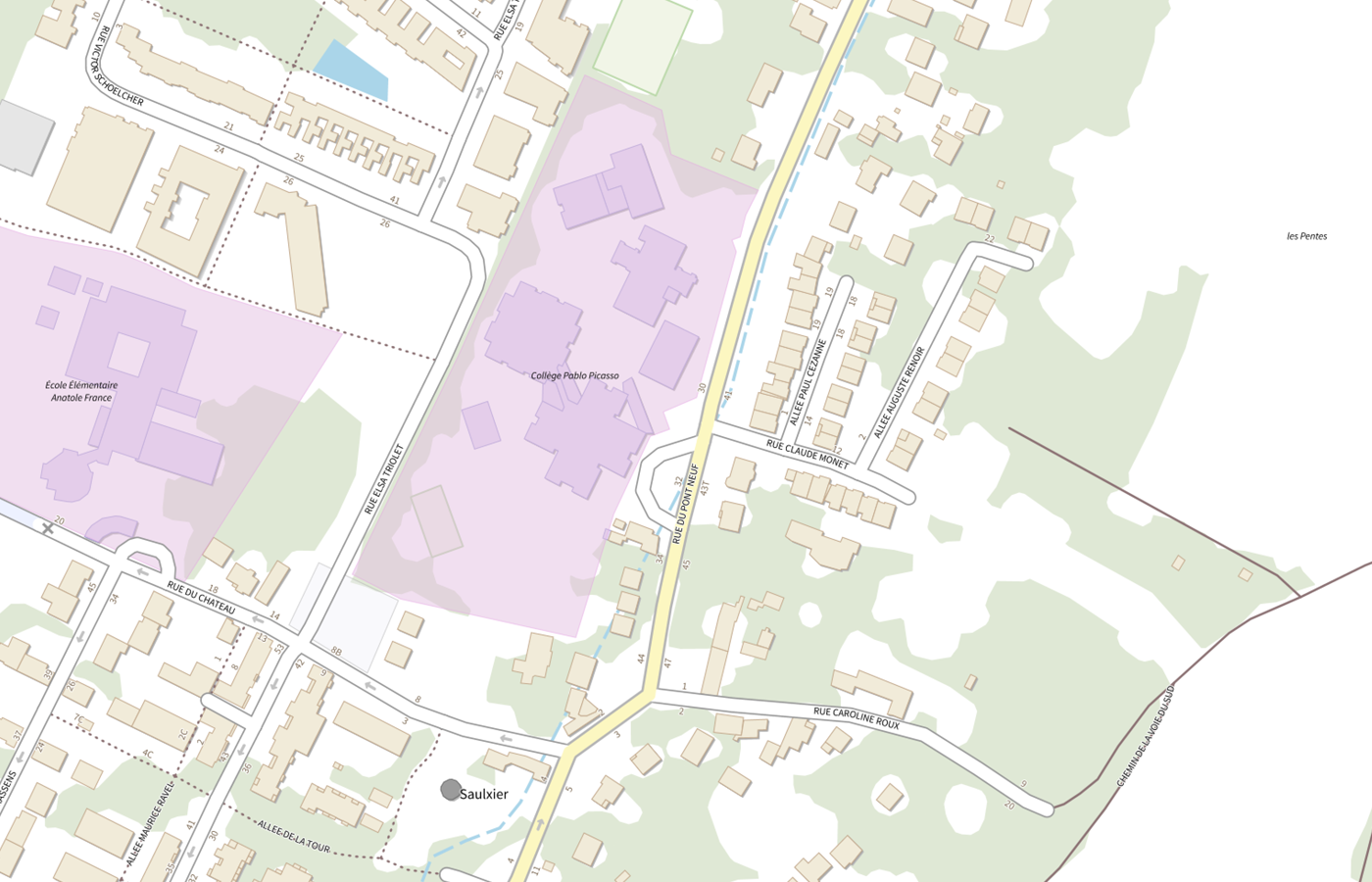 Plan IGN de situation de Collège Pablo Picasso