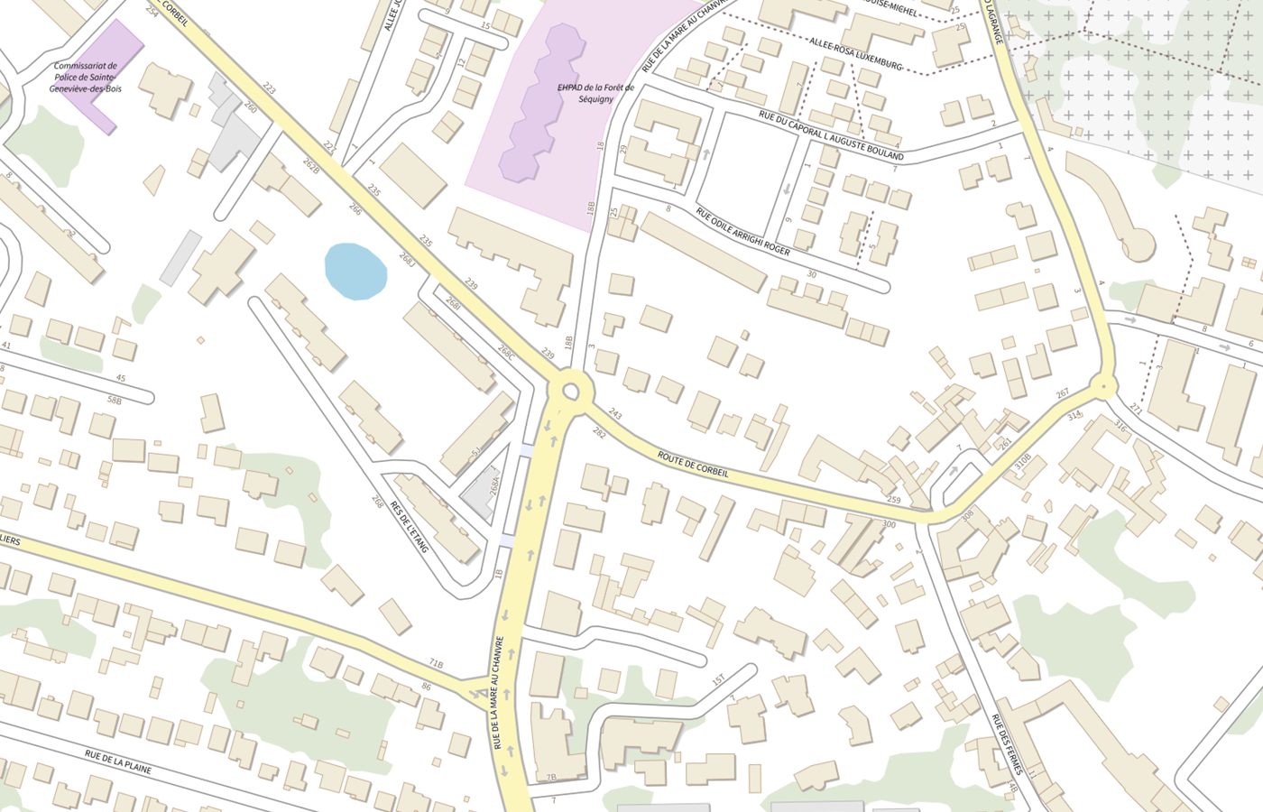 Plan IGN de situation de EHPAD de la Foret de Sequigny