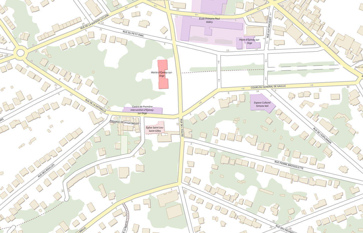 Plan IGN de situation de Direction territoriale de la protection judiciaire de la jeunesse (DTPJJ) - Essonne