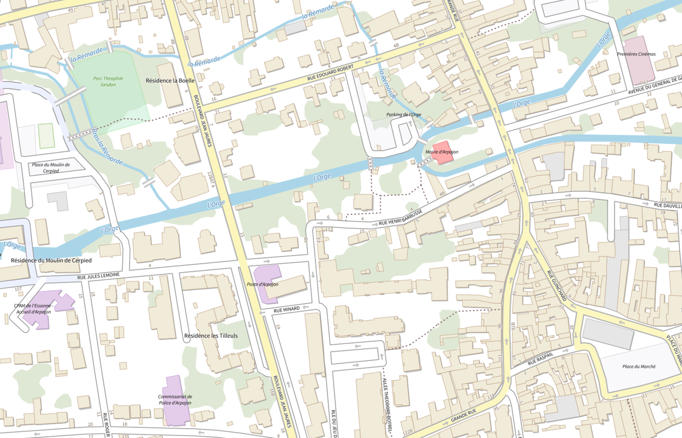 Plan IGN de situation de Circonscription d'inspection du 1er degré d'Arpajon