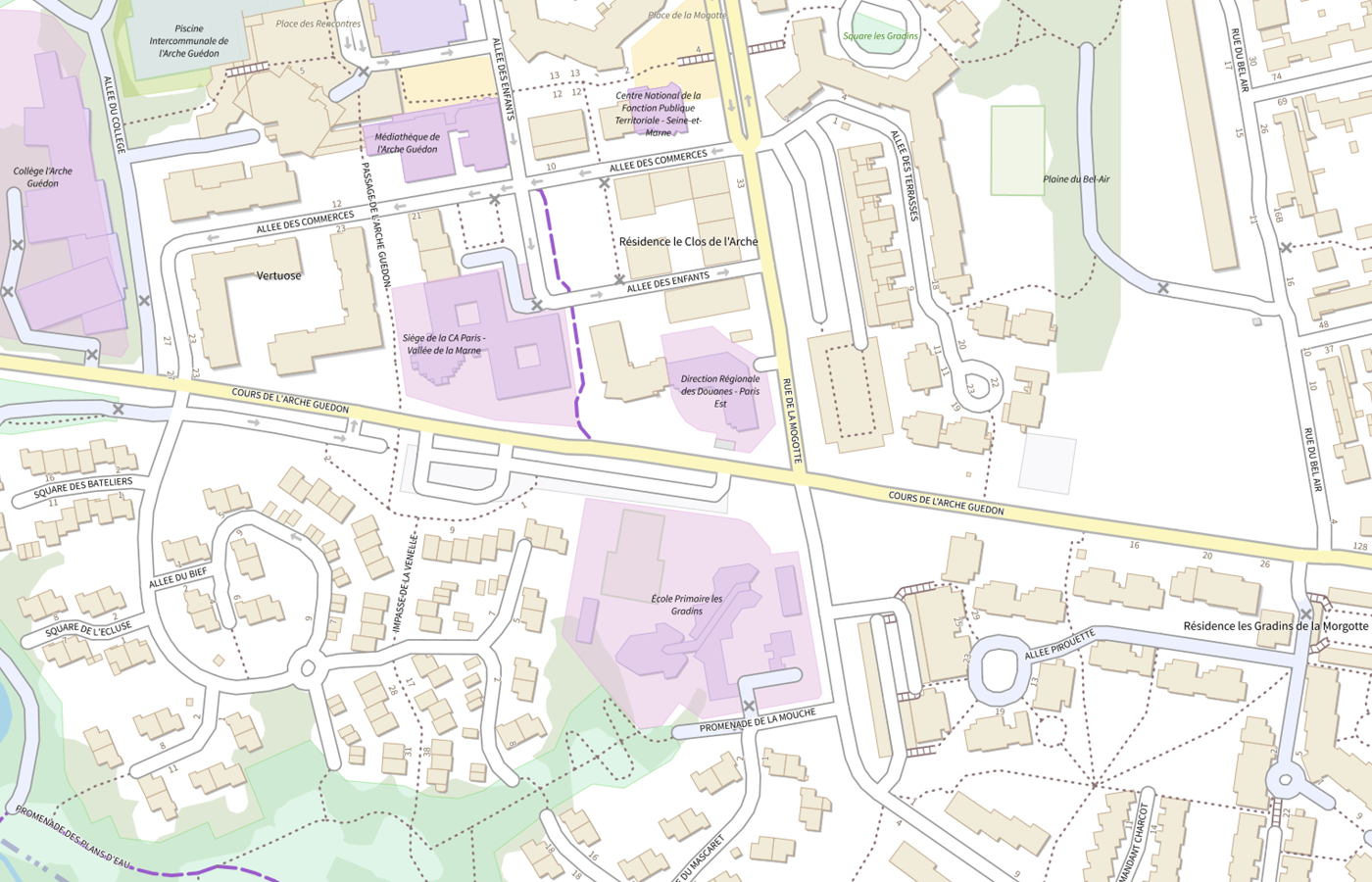 Plan IGN de situation de Direction régionale des douanes - Paris-Est