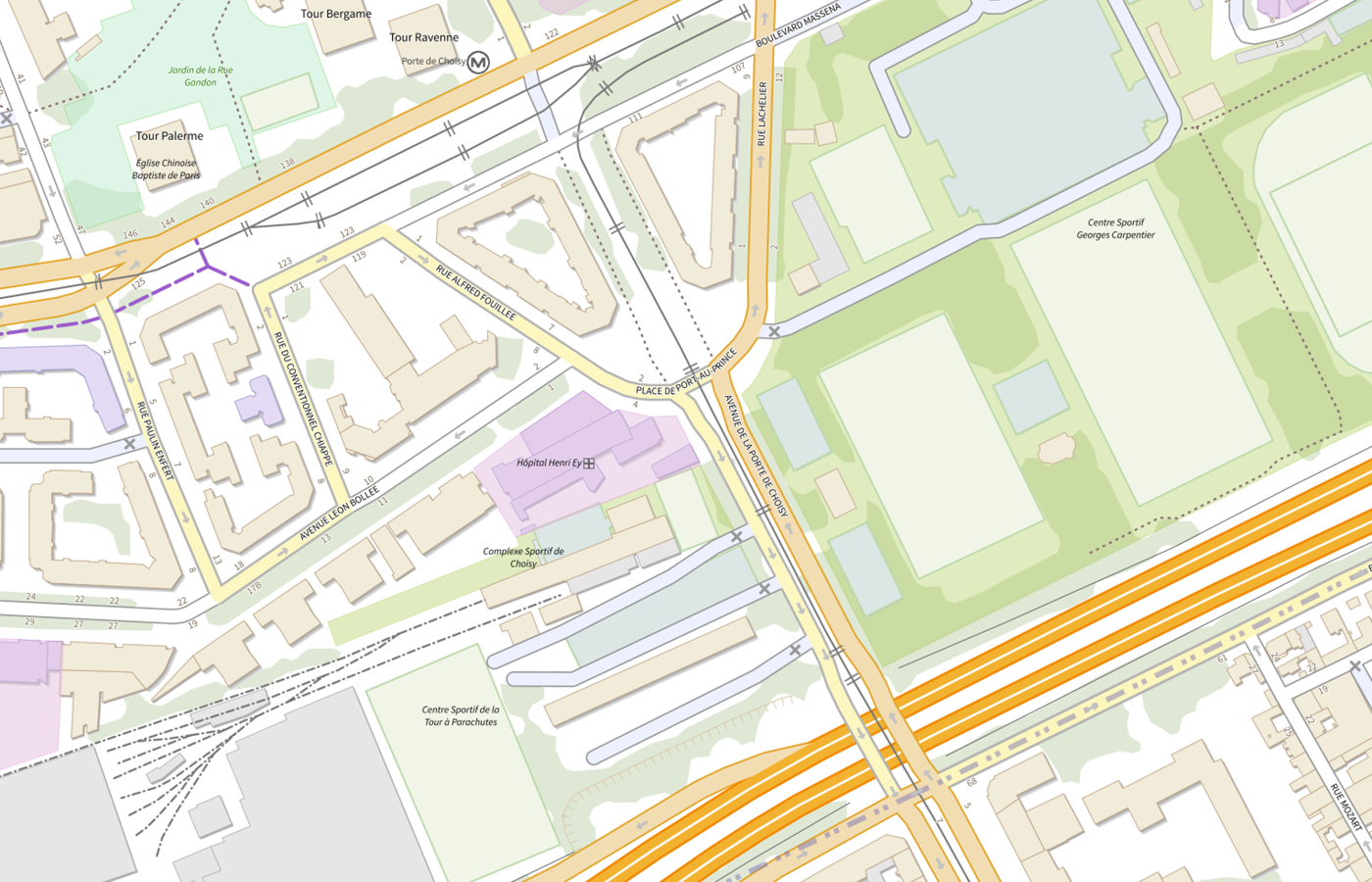 Plan IGN de situation de GHU Paris Site Henry Ey