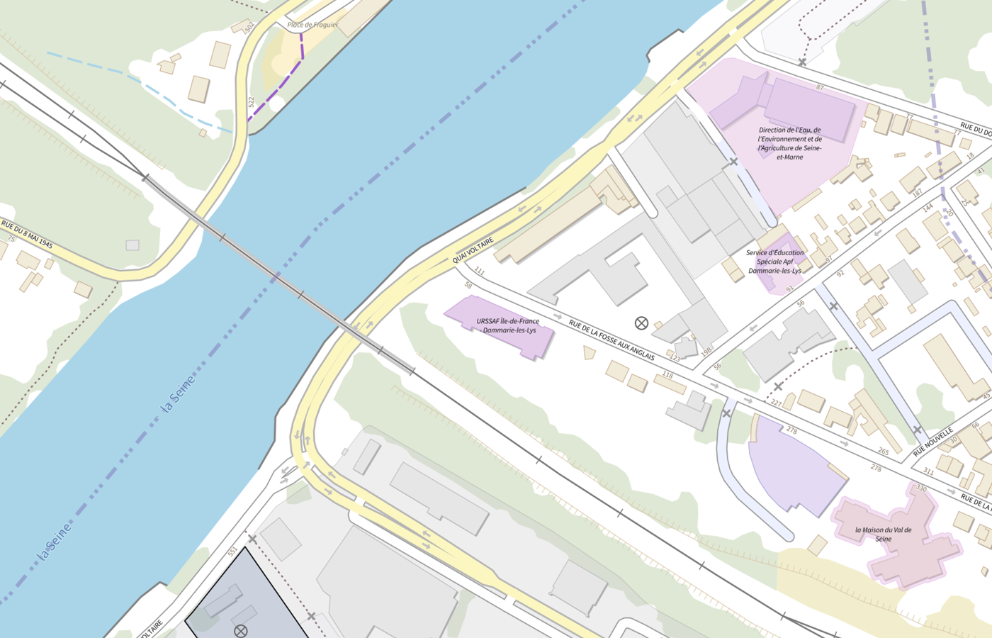 Plan IGN de situation de Urssaf île-de-France - Dammarie-les-Lys