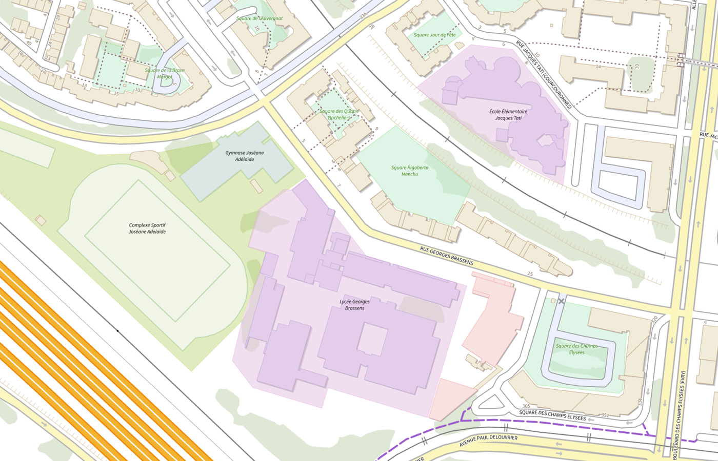 Plan IGN de situation de Lycée Georges Brassens