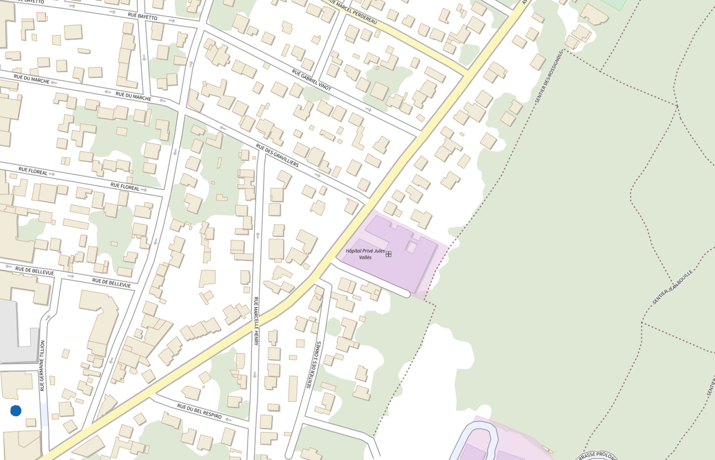 Plan IGN de situation de Hopital Prive d Athis Mons