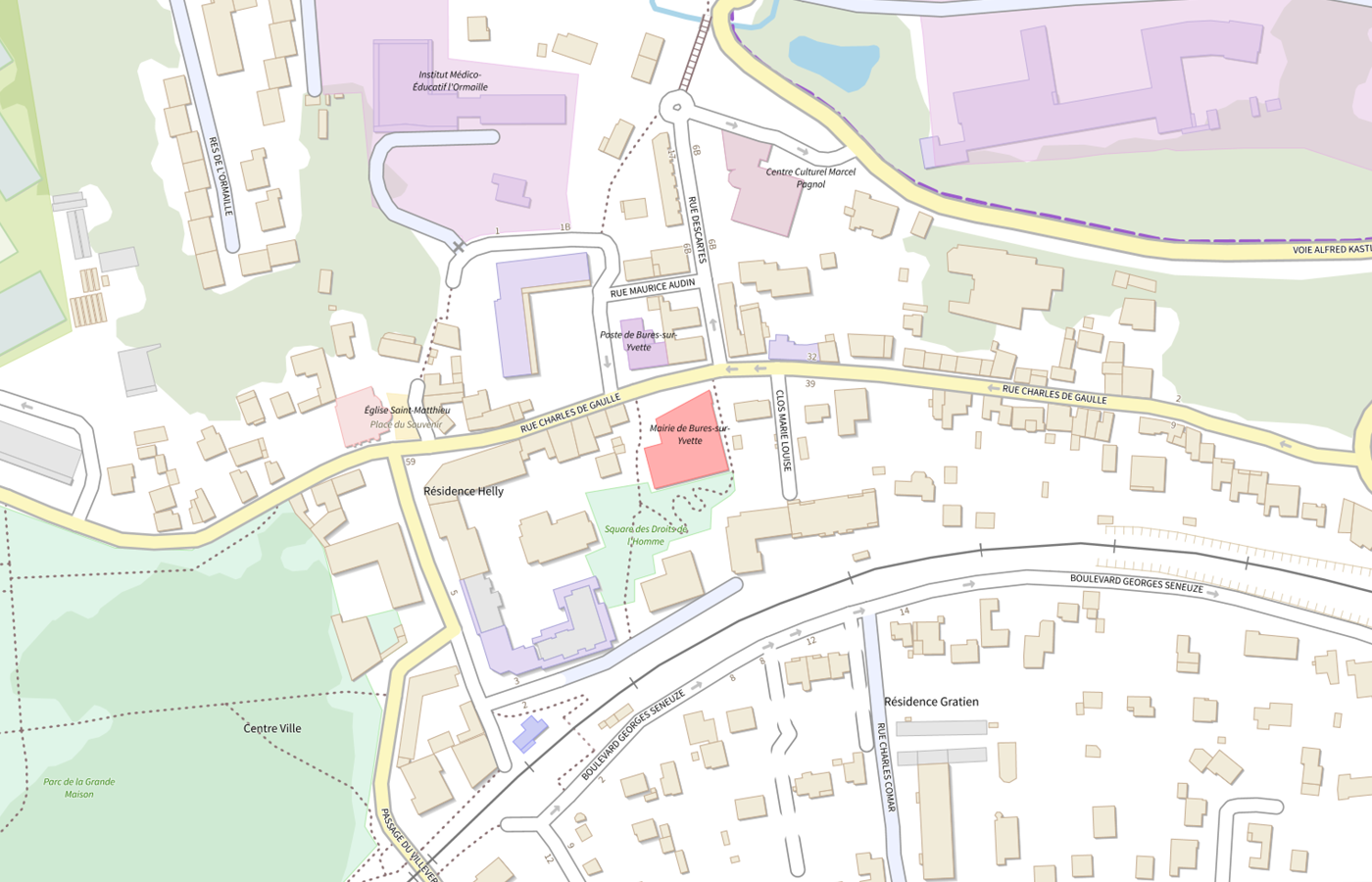 Plan IGN de situation de Cef Bures-sur-yvette