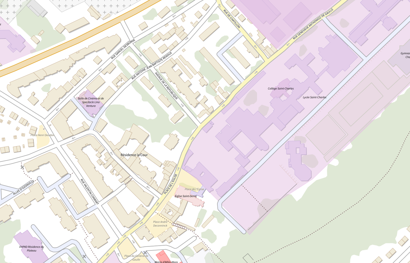 Plan IGN de situation de Lycée Saint-Charles