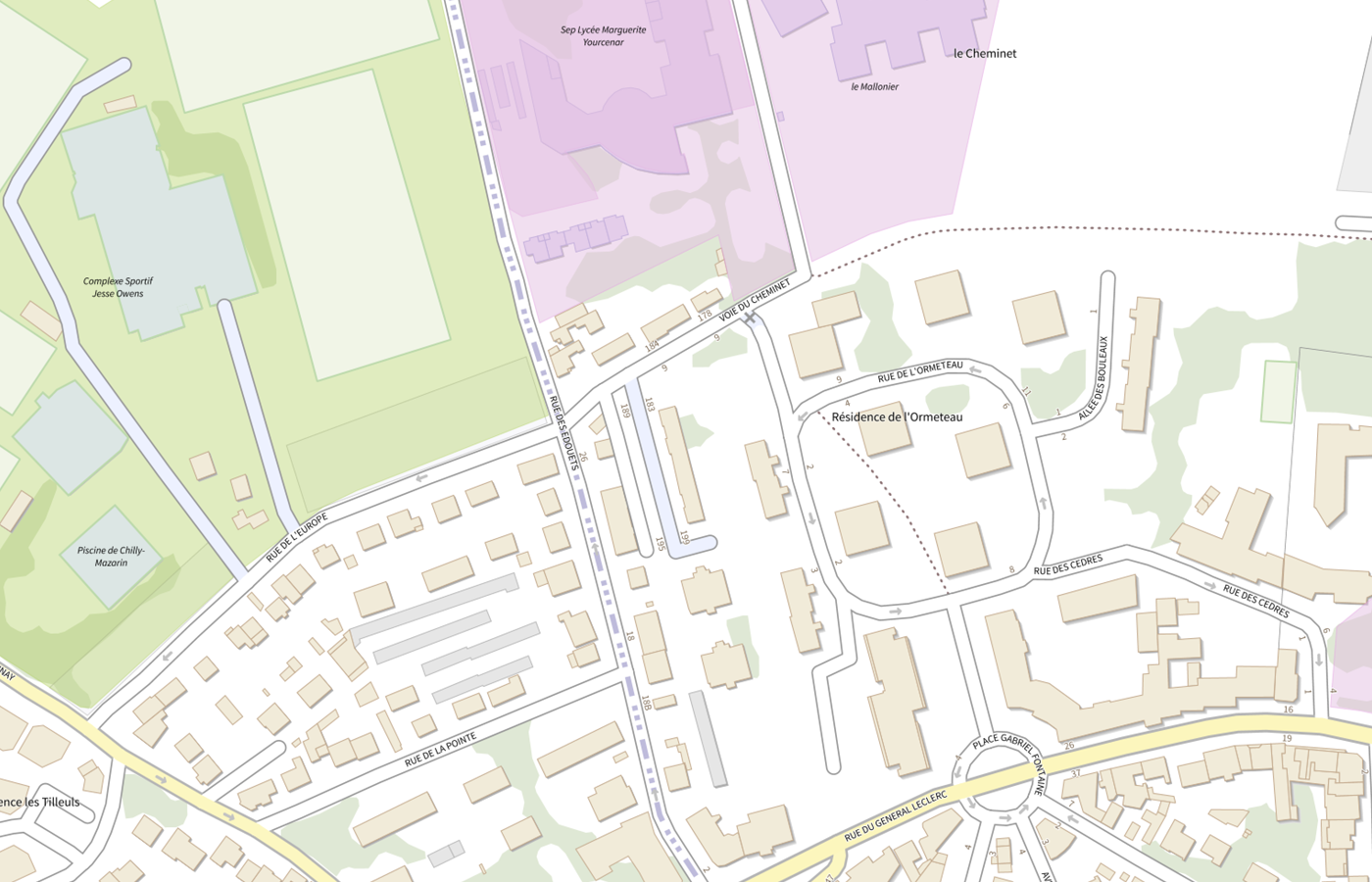 Plan IGN de situation de Gcsms les EHPAD Publics de l Essonne