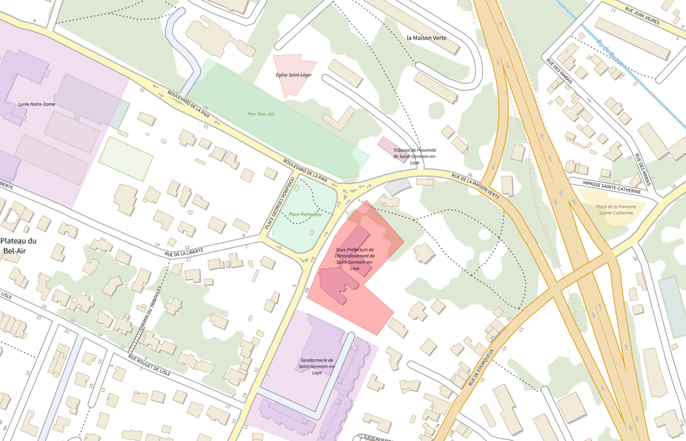 Plan IGN de situation de Plateforme de naturalisation - Yvelines