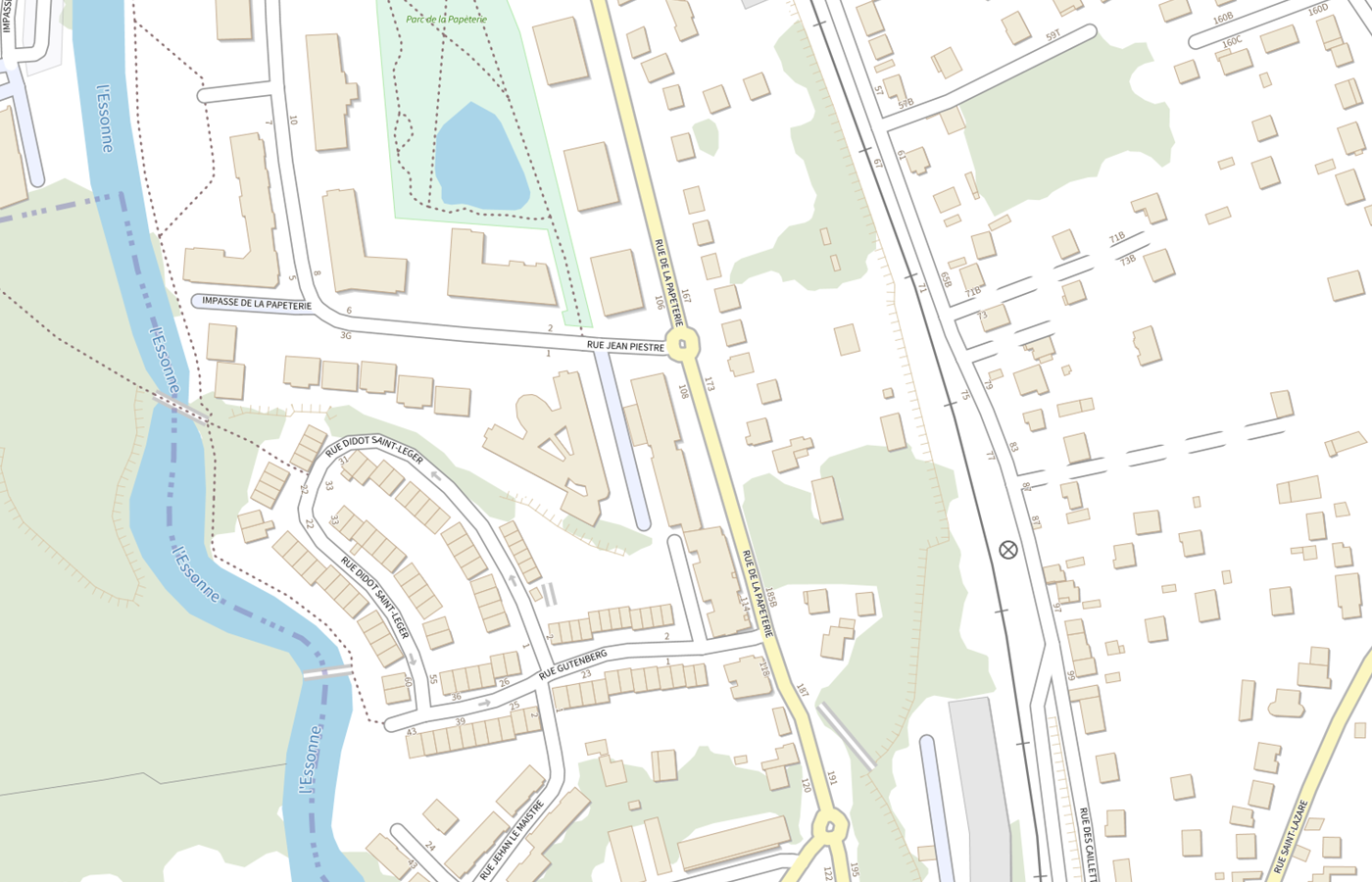 Plan IGN de situation de Residence Sociale Papeterie