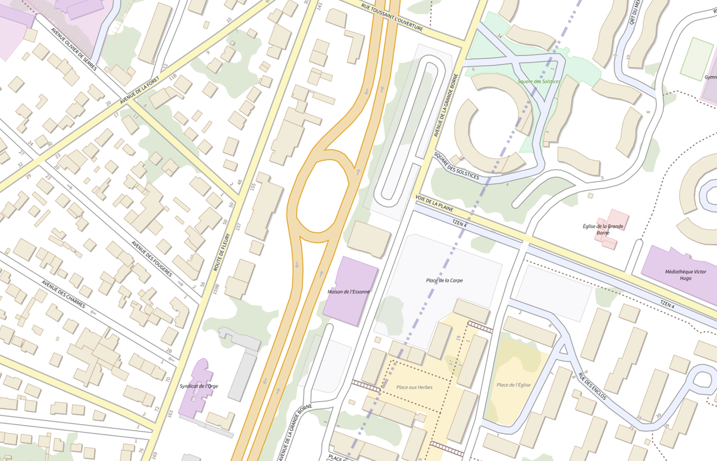 Plan IGN de situation de Maison du département - Essonne - Viry-Chatillon