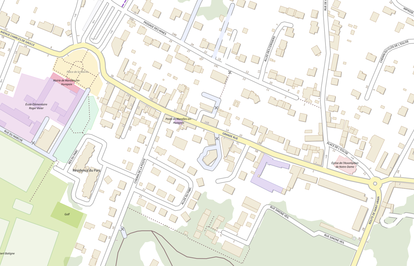 Plan IGN de situation de France services - Marolles-en-Hurepoix