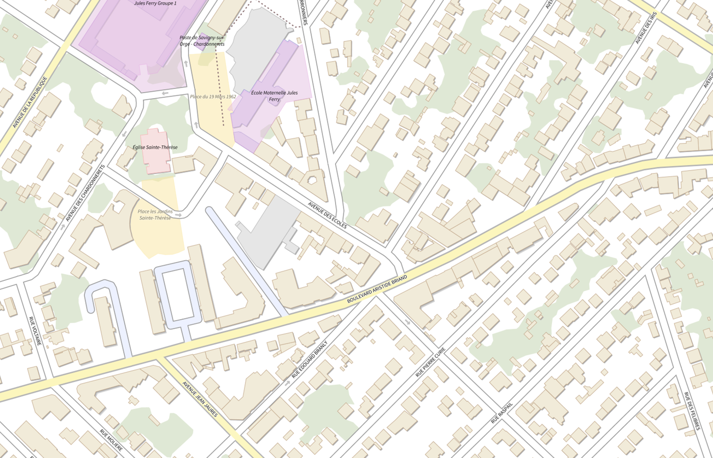 Plan IGN de situation de LBM Selas Biosynergie Site Savigny sur