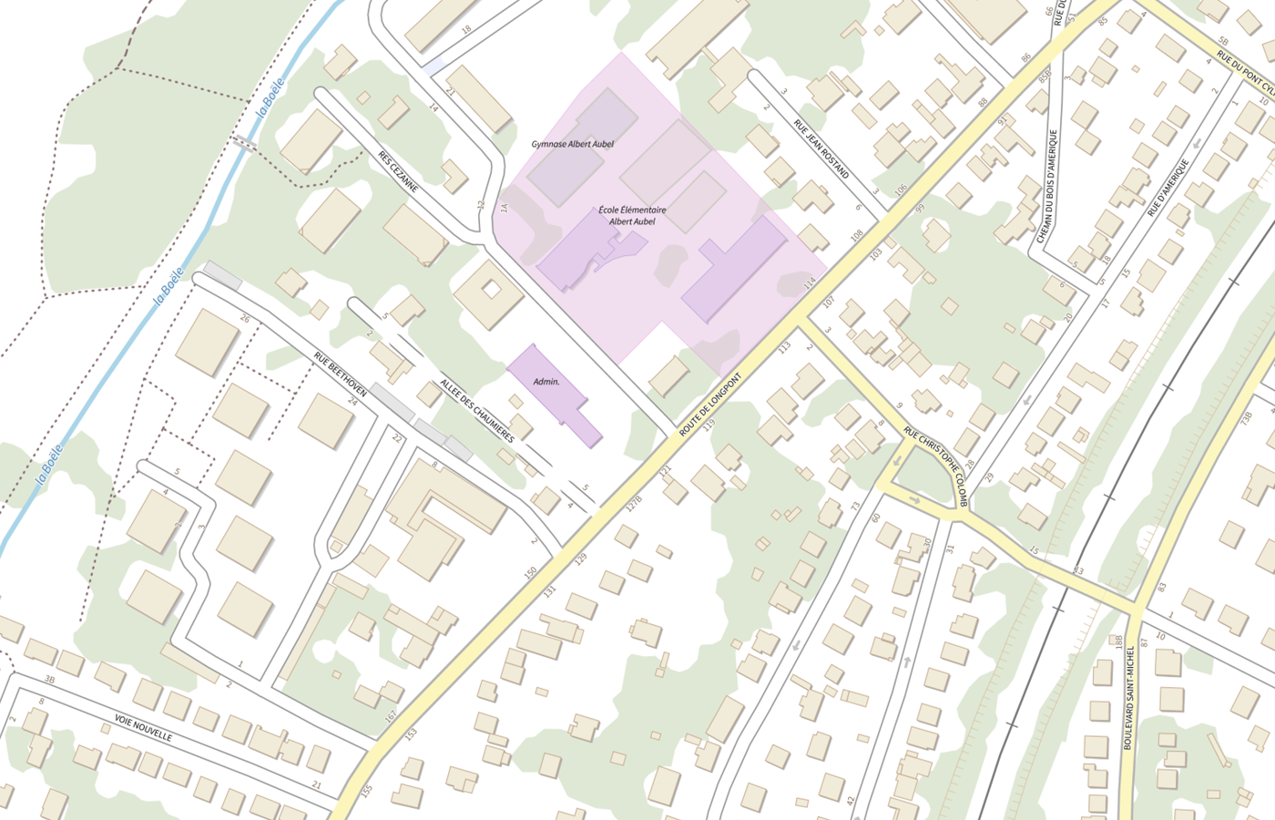 Plan IGN de situation de Pharmacie de la Boele