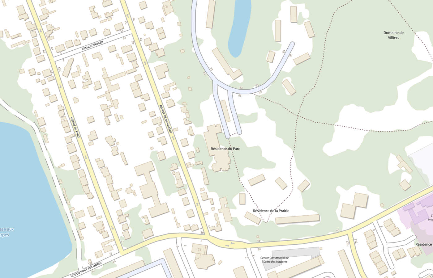 Plan IGN de situation de Residence Autonomie du Parc