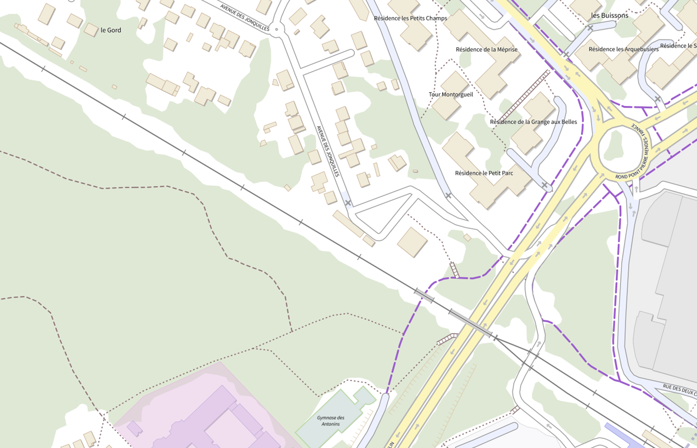 Plan IGN de situation de CMP de Boussy St Antoine