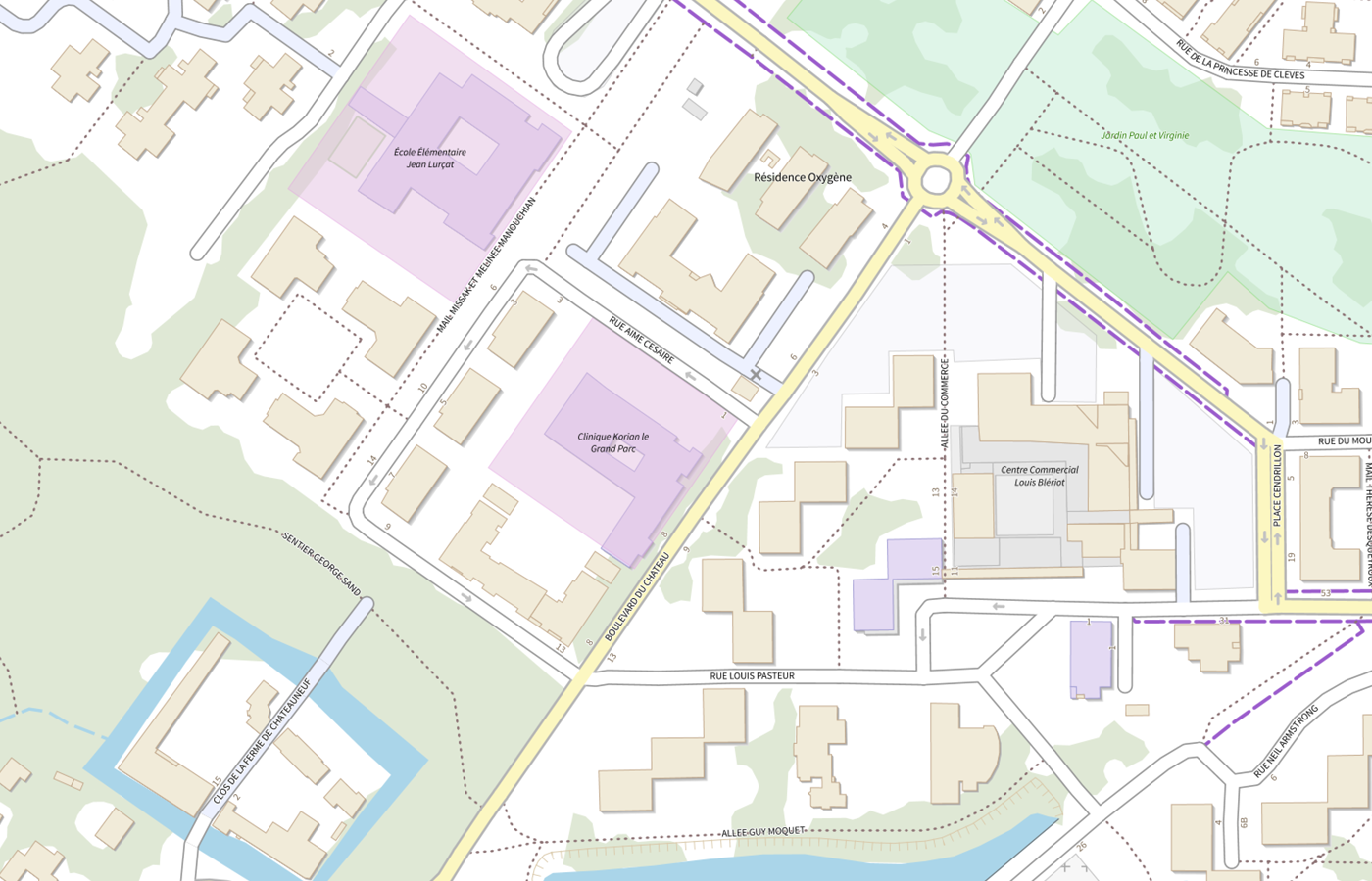 Plan IGN de situation de Clinique Ssr - le Grand Parc Inicea