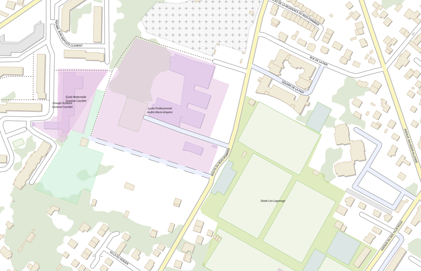 Plan IGN de situation de Lycée des Métiers André-Marie Ampère
