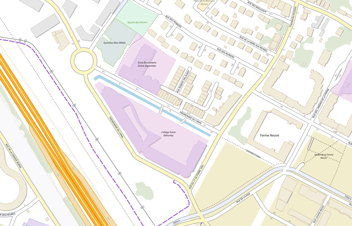 Plan IGN de situation de Collège Sonia Delaunay