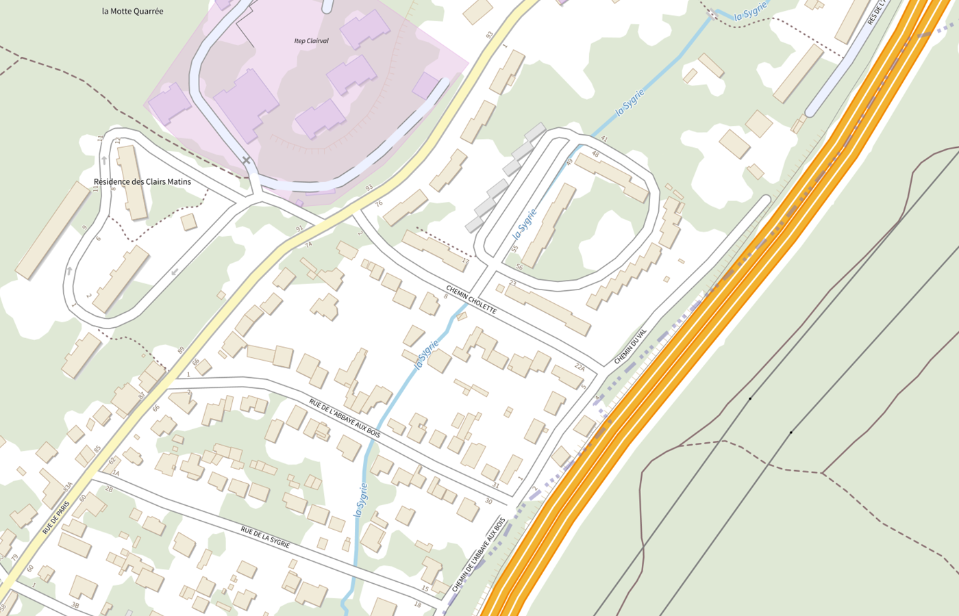 Plan IGN de situation de Ditep Plateforme Clairval