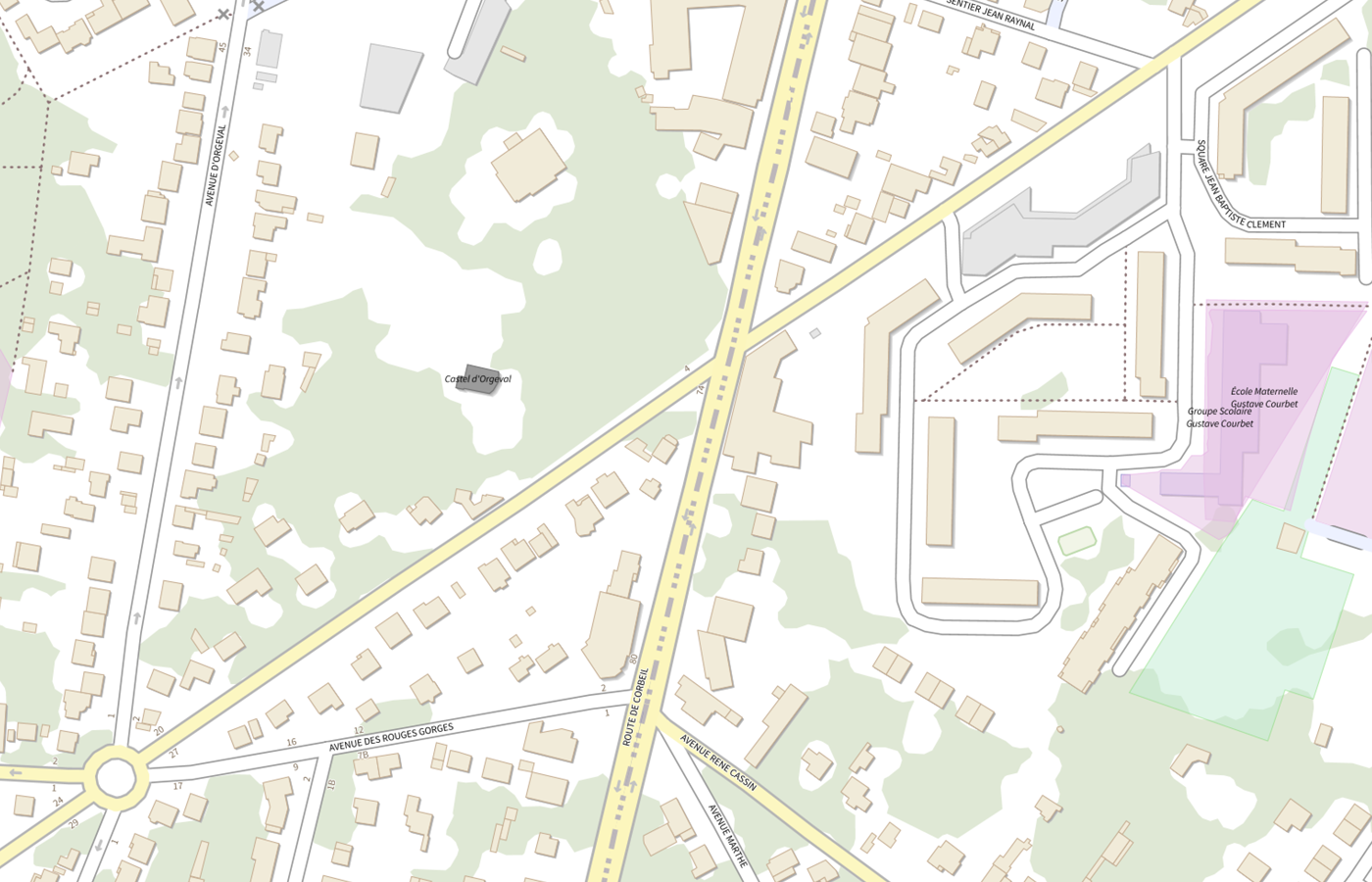 Plan IGN de situation de Point-justice Maison de justice et du droit de Villemoisson-sur-Orge