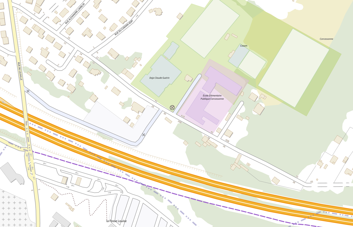 Plan IGN de situation de Ecole maternelle Carcassonne