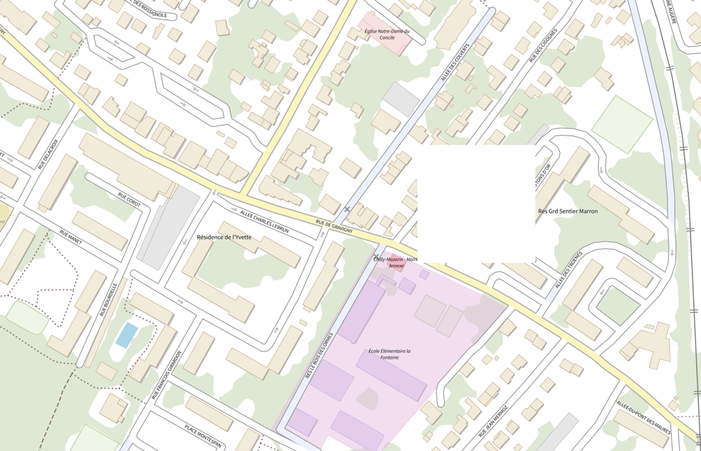 Plan IGN de situation de LBM Selas Cerballiance Paris Sud Site