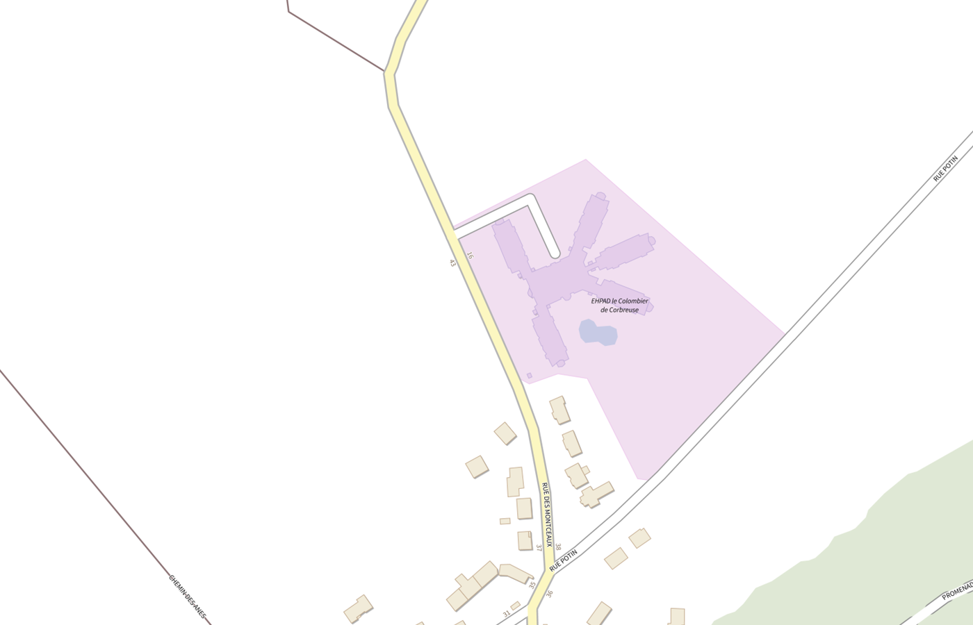 Plan IGN de situation de EHPAD Colombier de Corbreuse
