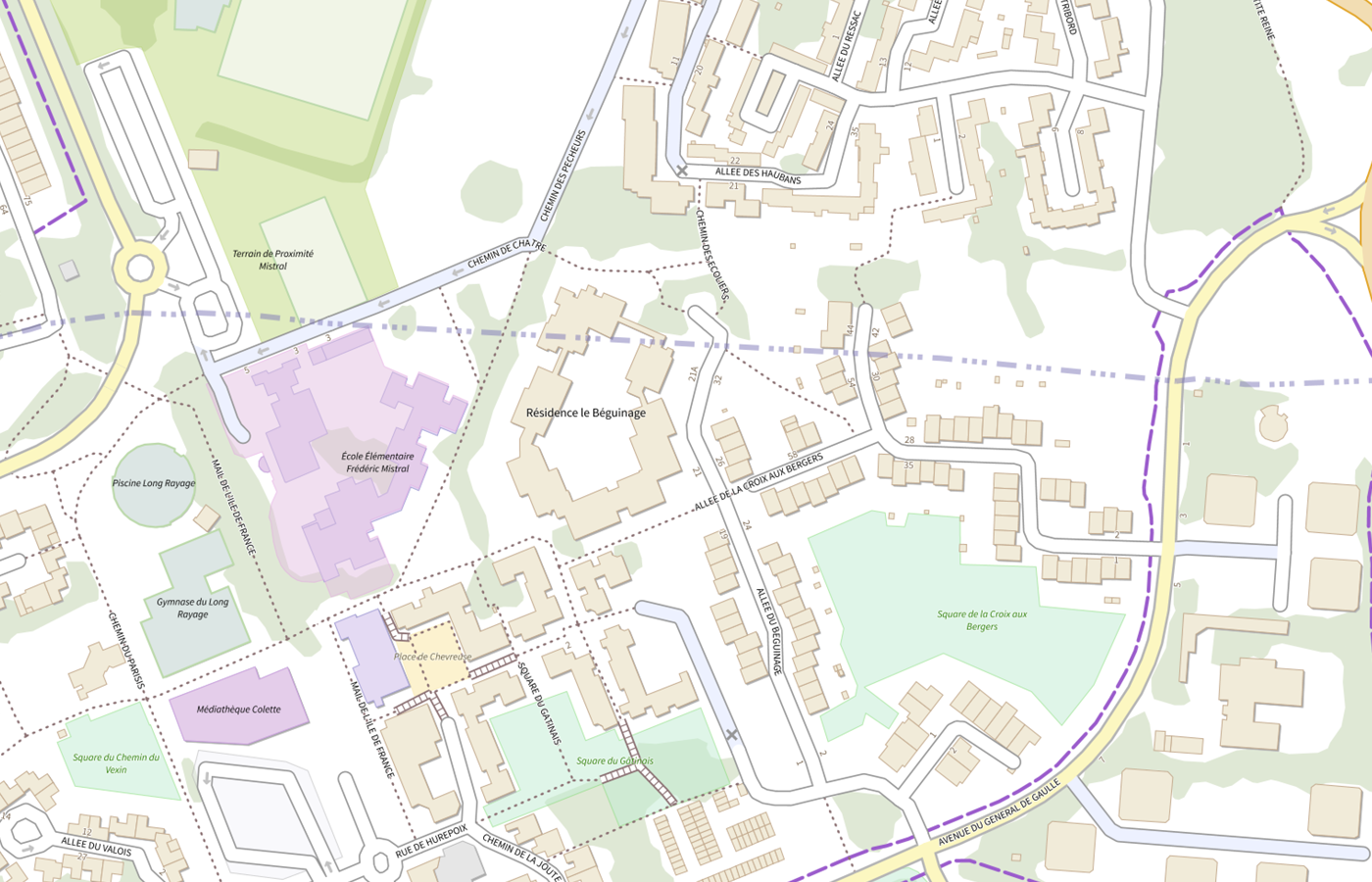 Plan IGN de situation de Residence Autonomie le Beguinage