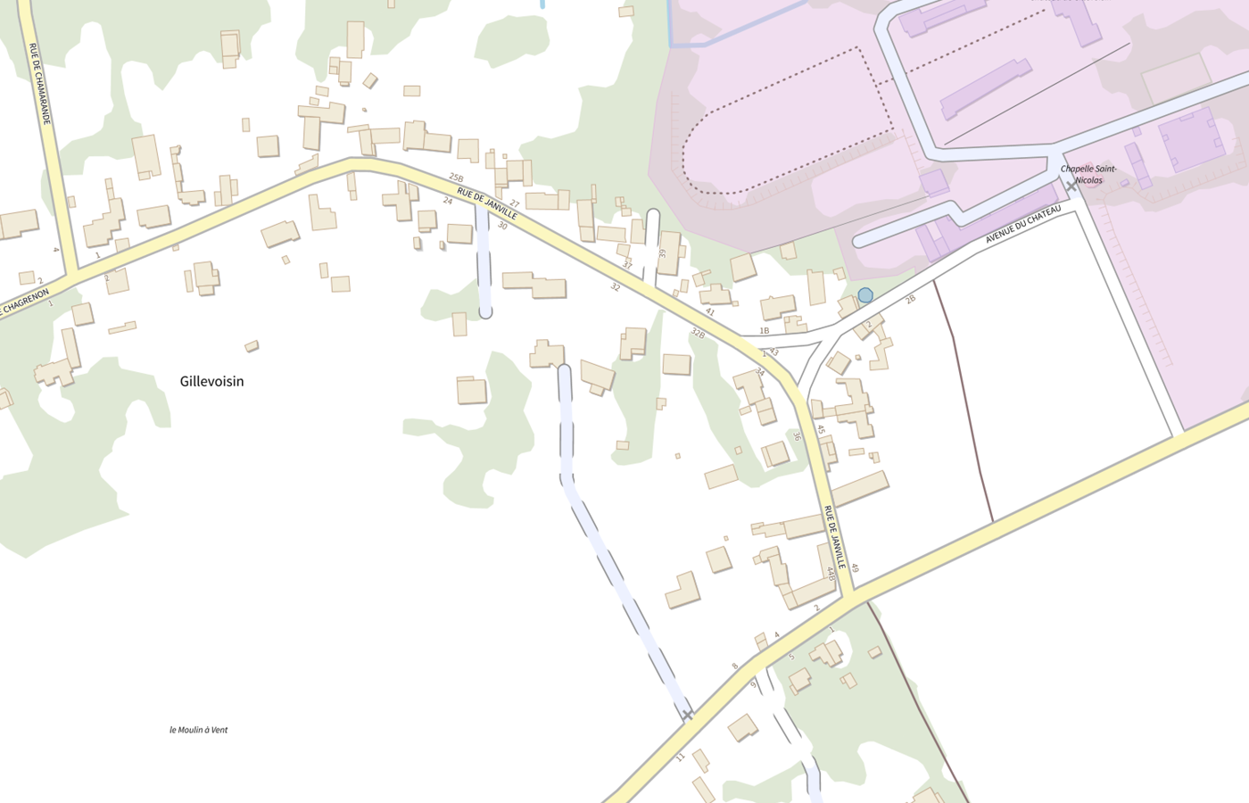 Plan IGN de situation de IME de Gillevoisin