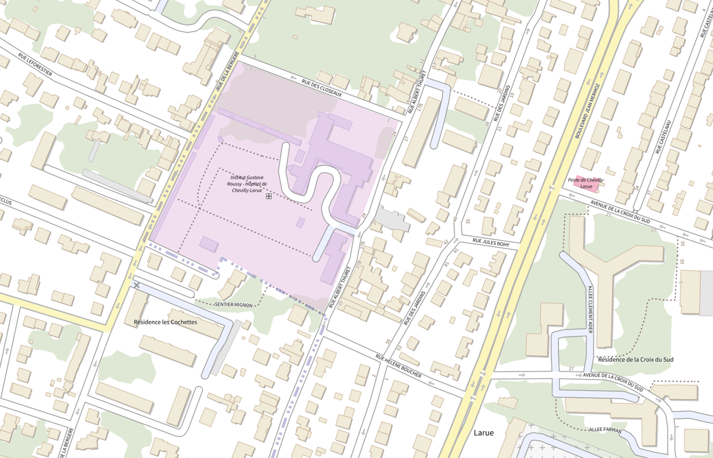 Plan IGN de situation de Clcc Hopital Gustave Roussy