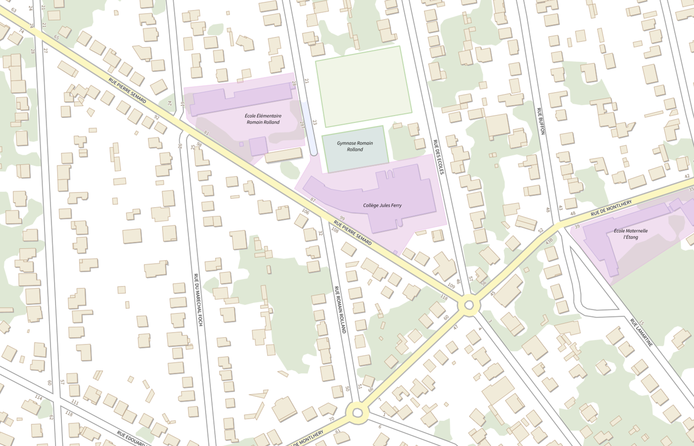 Plan IGN de situation de Collège Jules Ferry
